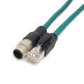 Conector codificado por adaptador RJ45 para M12 macho de 4 pinos